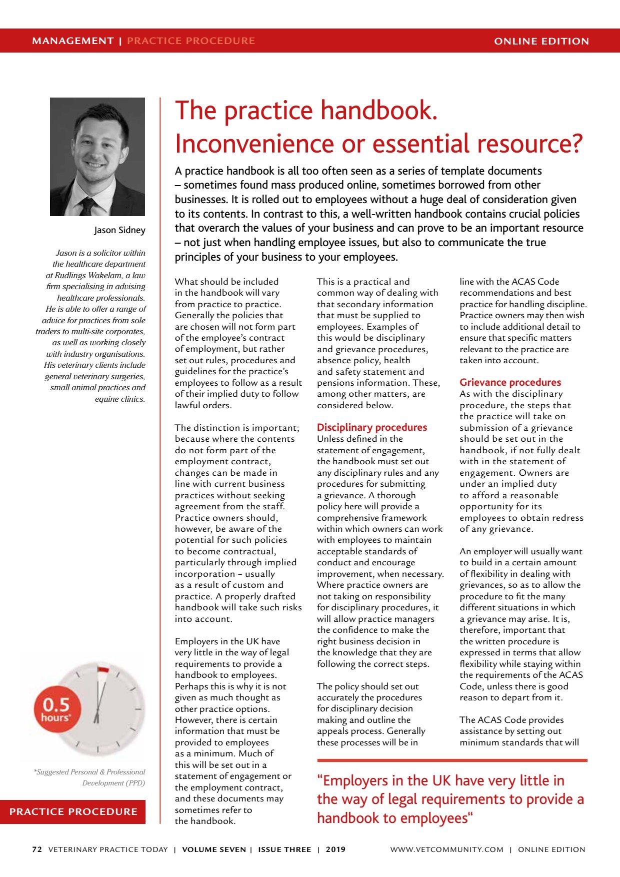 Disciplinary procedures Grievance